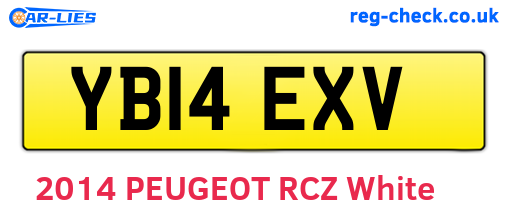 YB14EXV are the vehicle registration plates.