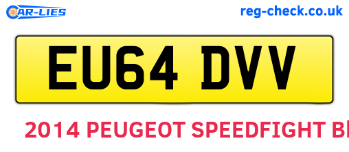 EU64DVV are the vehicle registration plates.