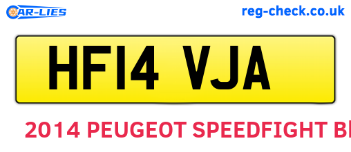 HF14VJA are the vehicle registration plates.