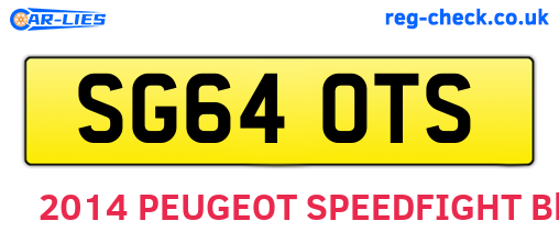 SG64OTS are the vehicle registration plates.