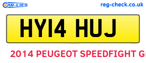 HY14HUJ are the vehicle registration plates.