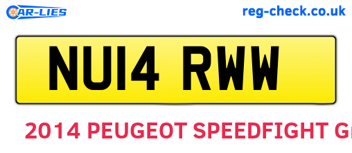 NU14RWW are the vehicle registration plates.