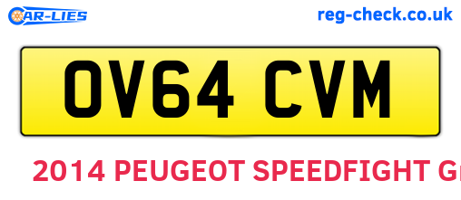 OV64CVM are the vehicle registration plates.