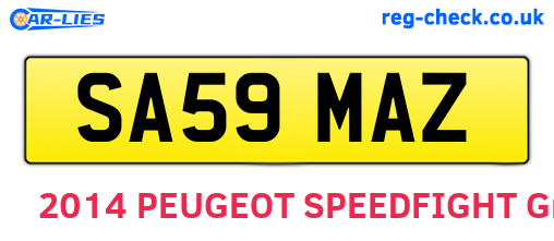 SA59MAZ are the vehicle registration plates.