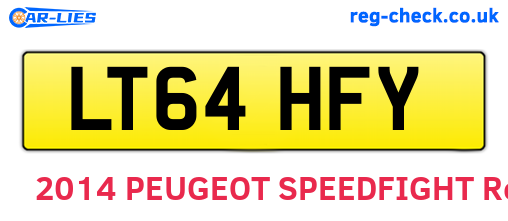 LT64HFY are the vehicle registration plates.