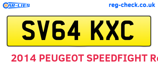 SV64KXC are the vehicle registration plates.