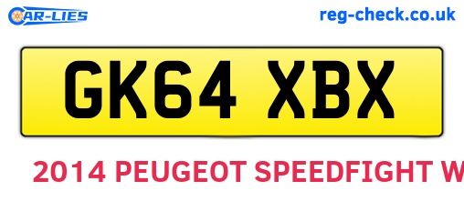GK64XBX are the vehicle registration plates.