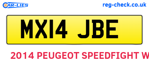 MX14JBE are the vehicle registration plates.