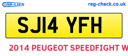SJ14YFH are the vehicle registration plates.