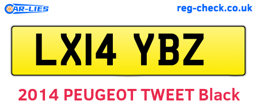 LX14YBZ are the vehicle registration plates.