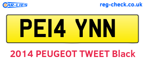 PE14YNN are the vehicle registration plates.