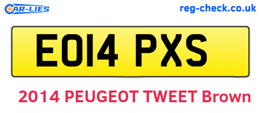 EO14PXS are the vehicle registration plates.