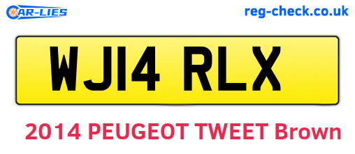 WJ14RLX are the vehicle registration plates.