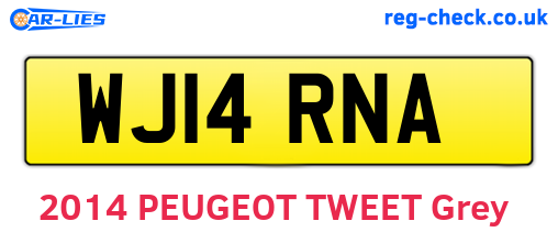 WJ14RNA are the vehicle registration plates.