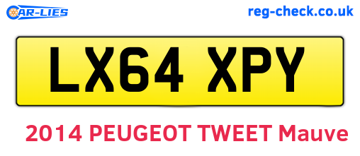 LX64XPY are the vehicle registration plates.