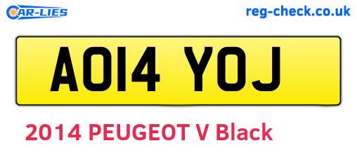 AO14YOJ are the vehicle registration plates.