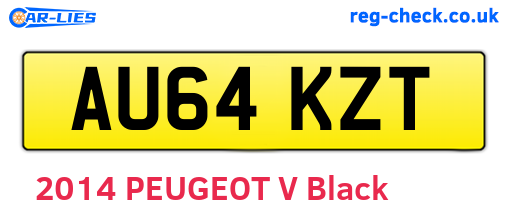 AU64KZT are the vehicle registration plates.