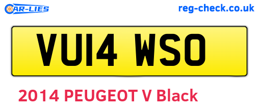 VU14WSO are the vehicle registration plates.