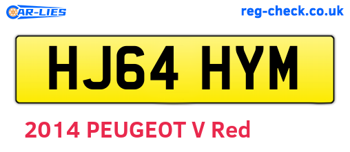 HJ64HYM are the vehicle registration plates.
