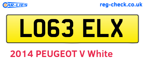 LO63ELX are the vehicle registration plates.