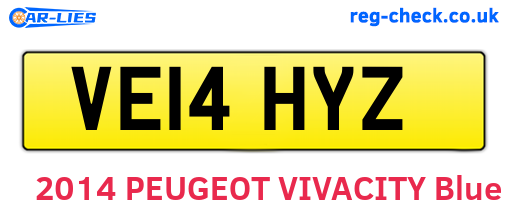 VE14HYZ are the vehicle registration plates.