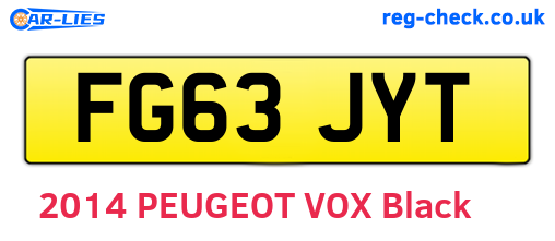 FG63JYT are the vehicle registration plates.