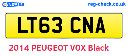 LT63CNA are the vehicle registration plates.