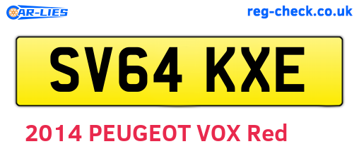 SV64KXE are the vehicle registration plates.