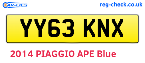 YY63KNX are the vehicle registration plates.