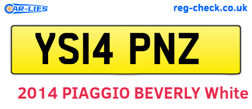 YS14PNZ are the vehicle registration plates.