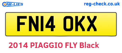 FN14OKX are the vehicle registration plates.