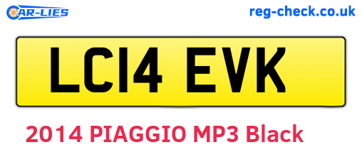 LC14EVK are the vehicle registration plates.