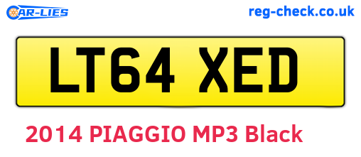 LT64XED are the vehicle registration plates.