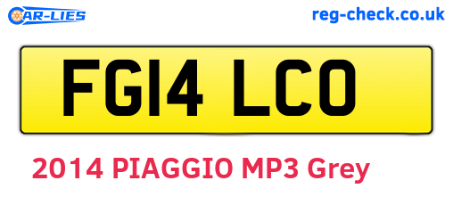FG14LCO are the vehicle registration plates.
