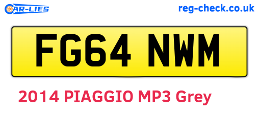 FG64NWM are the vehicle registration plates.