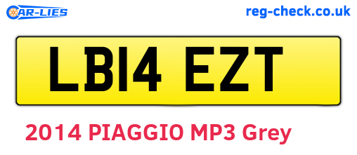 LB14EZT are the vehicle registration plates.