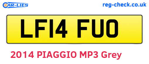 LF14FUO are the vehicle registration plates.