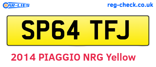 SP64TFJ are the vehicle registration plates.