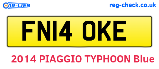 FN14OKE are the vehicle registration plates.