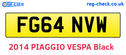 FG64NVW are the vehicle registration plates.