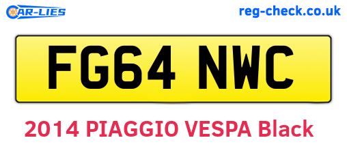 FG64NWC are the vehicle registration plates.