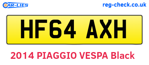 HF64AXH are the vehicle registration plates.
