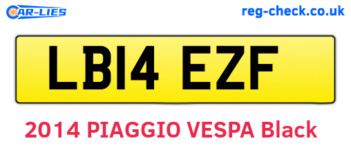 LB14EZF are the vehicle registration plates.