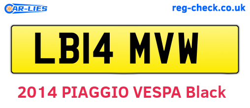 LB14MVW are the vehicle registration plates.