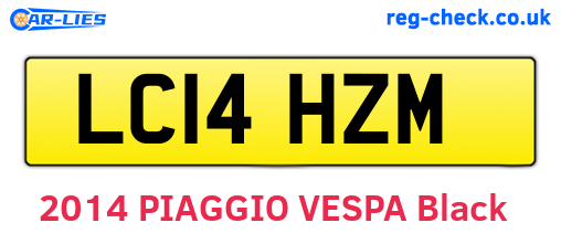 LC14HZM are the vehicle registration plates.