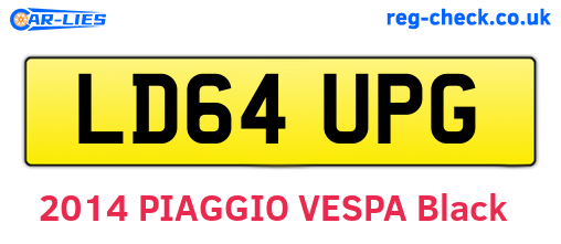 LD64UPG are the vehicle registration plates.