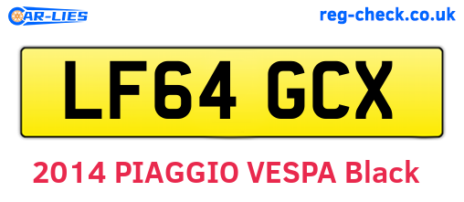 LF64GCX are the vehicle registration plates.