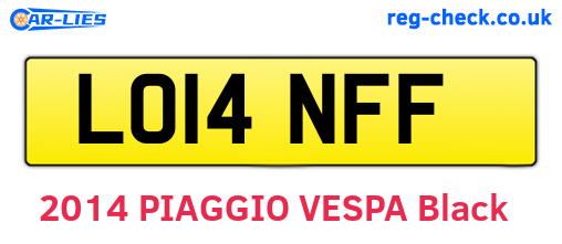 LO14NFF are the vehicle registration plates.