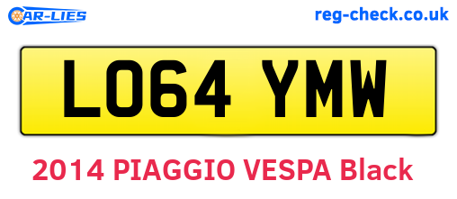 LO64YMW are the vehicle registration plates.