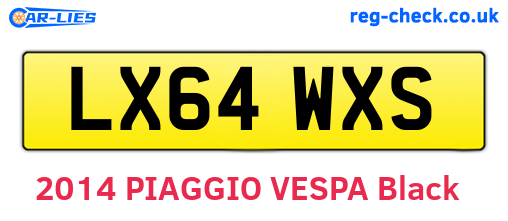 LX64WXS are the vehicle registration plates.